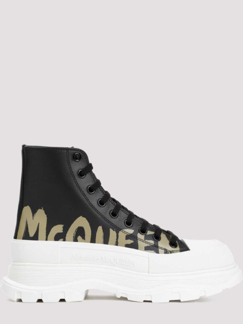 Alexander McQueen Tread Slick Boot - Graffiti Black Khaki